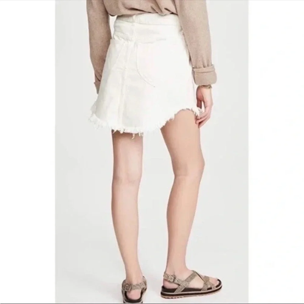 We The Free Free People Bailey Skirt Women's 27 Ivory‎ Denim Mini NWT - Picture 5 of 8